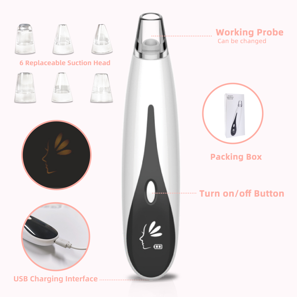 6 in 1 Vaccuum Blackhead Remover | Deep Cleansing Pore Extractor